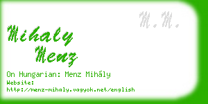 mihaly menz business card